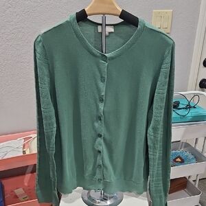 LOFT Sage Green Button-Down Top